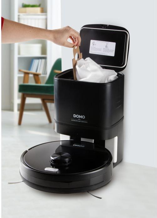 Actual product image Domo DO7298S Robot Vacuum and Mop Black App controlled, remote controlled, with wis (Vacuum mopping robot)