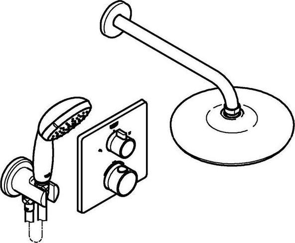 Actual product image Grohe Grohtherm shower system UP with Tempesta 210