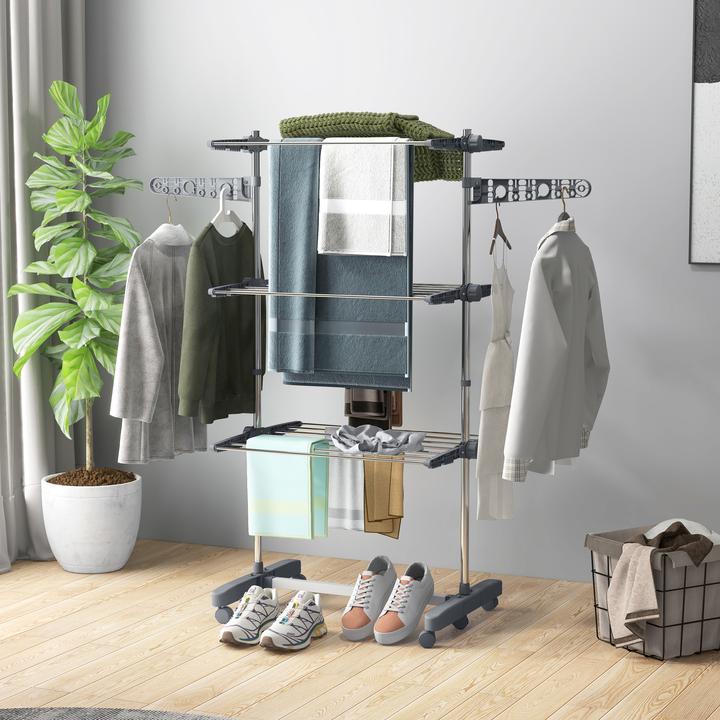Actual product image Homcom Laundry rack with clothes hooks