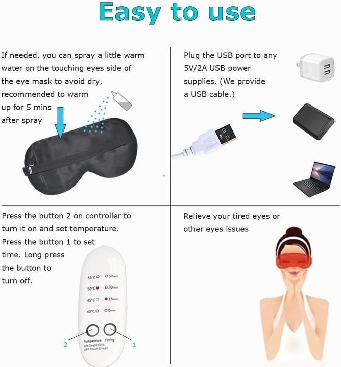 Immagine prodotto Pjyu Maschera riscaldante per gli occhi