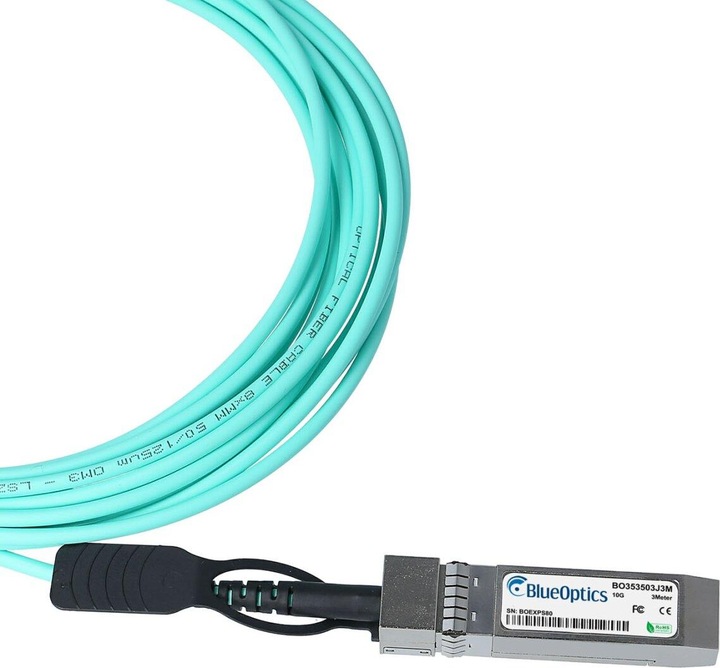 Actual product image BlueOptics Cisco SFP-10G-AOC10M compatible AOC SFP+ BO353503J10M
