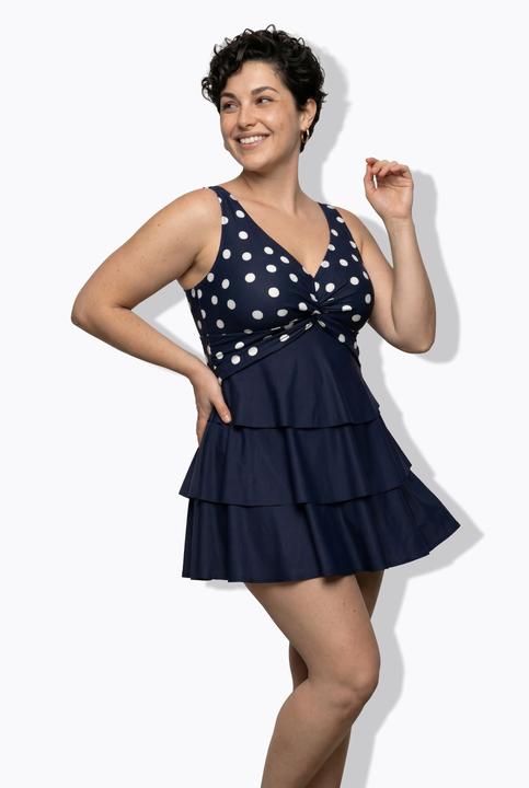 Produktbild Ulla Popken Badekleid, Punkte, Softcups, recycelt (48)
