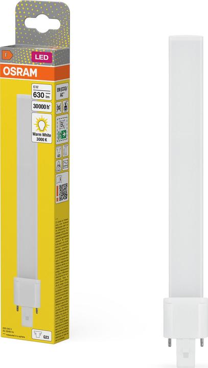 Actual product image Osram Dulux S (G23, 6 W, 630 lm, 1 x, F)