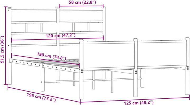 Image du produit vidaXL Bettgestell (120 x 190 cm)