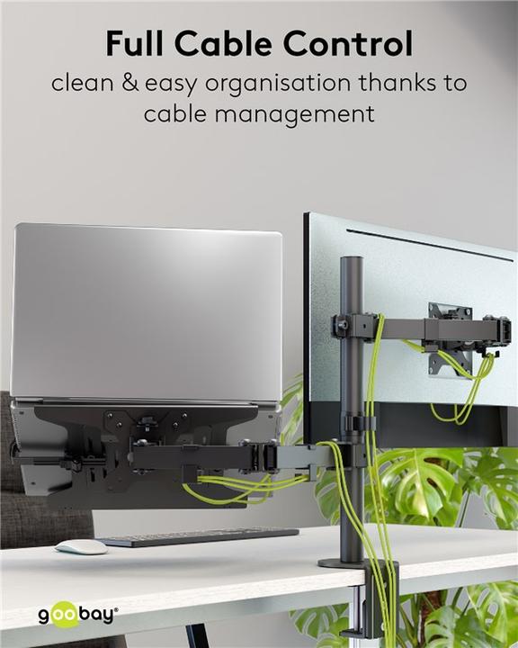 Image du produit Goobay Support d'écran avec bras pour ordinateur portable Flex, noir (Tables, 31.89")