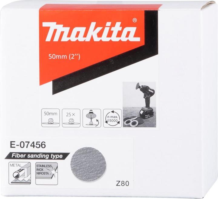 Actual product image Makita E-07456 Fiber grinding wheel 50mm, Z80, 25pcs / set. (Z80)