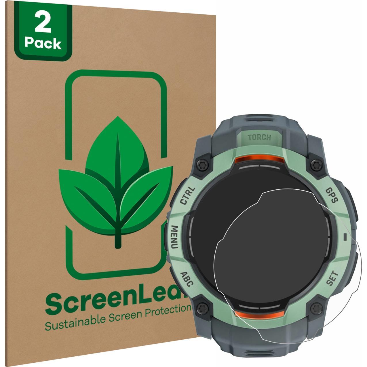ScreenLeaf Schutzfolie nachhaltiger Displayschutz Display Schutz Folie Klar Transparent, Smartwatch Schutzfolie, Transpa...