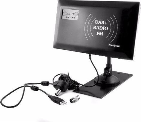 Actual product image INNE Radio TV Antenna DAB + FM Slim (Flat antenna, 33 dB, DAB/ DAB+)
