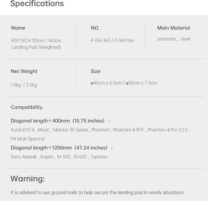 Actual product image Pgytech P-GM-165 (Drone landing site, DJI Mavic 3 Classic, DJI Mavic 3, DJI Mavic 2 Pro)