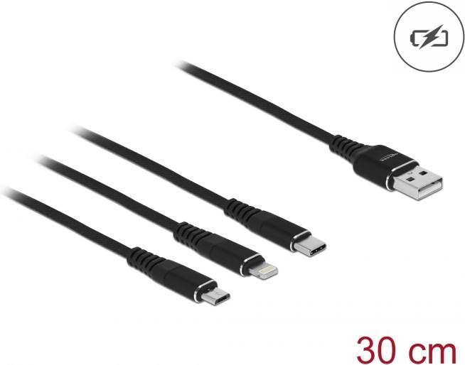 Immagine prodotto Delock USB A - USB tipo C, Lightning, USB Micro B (0.30 m, USB 2.0)