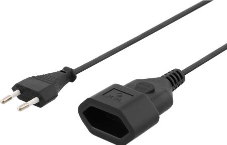 Produktbild Deltaco ungrounded power cable CEE 7/16 to IEC 60906-1 1m black (1 m)