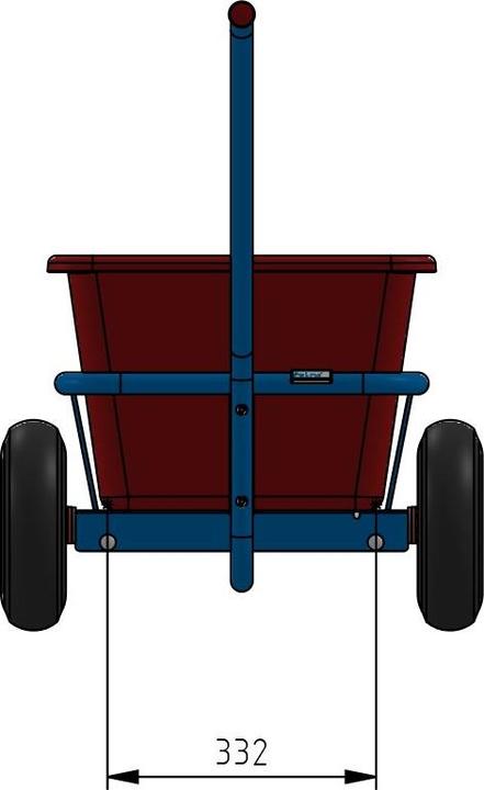 Image du produit Fetra Chariot à poignée de poussée benne rouge (200 kg)