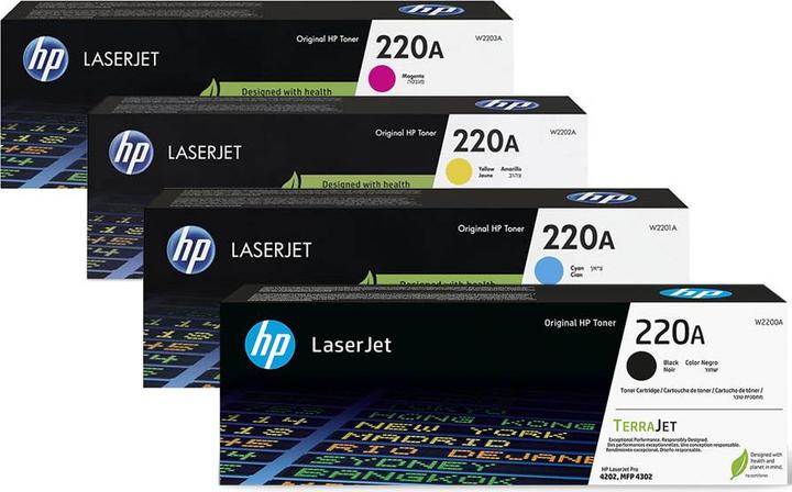 Produktbild HP Original W2200A SET / 220A SET Set mit allen vier Farben (M, C, Y, BK)