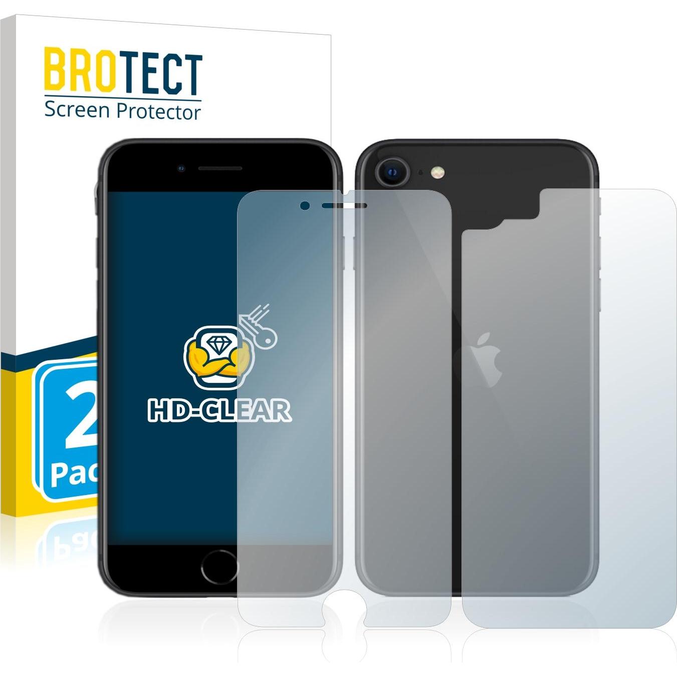 BROTECT Schutzfolie Displayschutz Klar (2 Stück, Apple iPhone SE), Smartphone Schutzfolie, Transparent