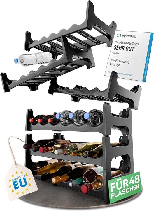 Image du produit Novaliv Casier à bouteilles pour 48 bouteilles (8x6) (60 x 28 x 14 cm, 48 Fl.)