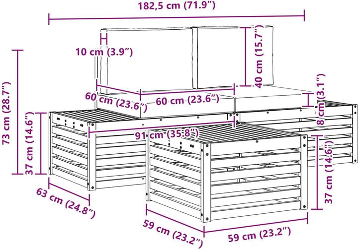 Produktbild vidaXL Outdoor-Sofa