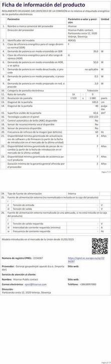 Actual product image Hisense TV 40A5Q (40", QLED, Full HD, 2025)