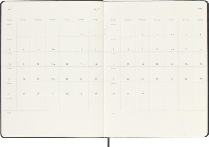 Produktbild Moleskine 12 Monate Wochen NotizKalende (1 Woche / 1 Seite)