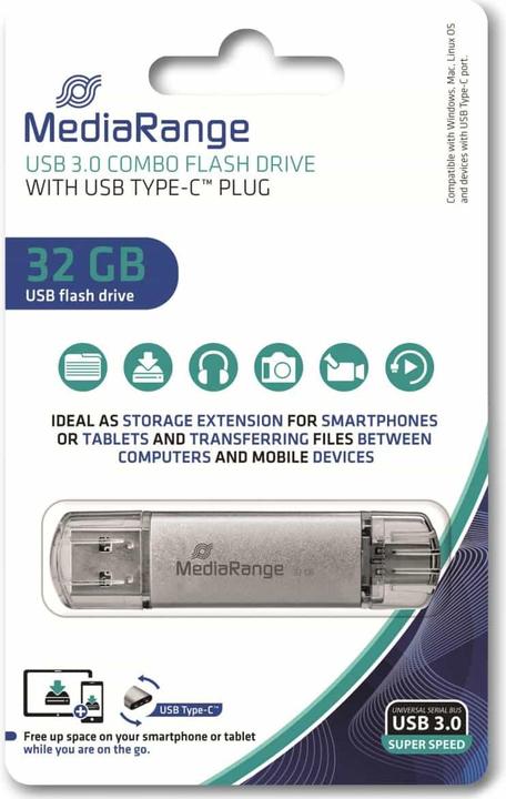 Image du produit MediaRange MR936 combiné avec USB Type-C (32 Go, USB-A, USB-C)