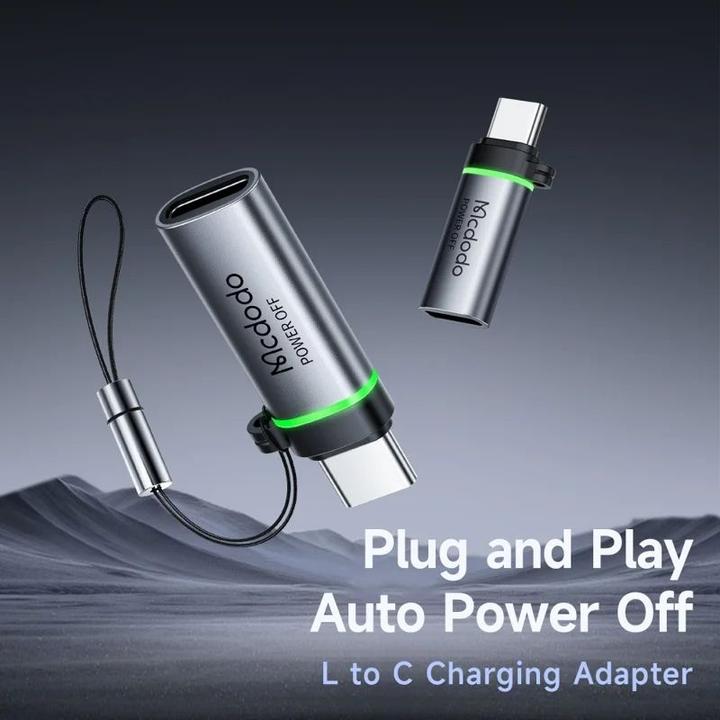 Actual product image Mcdodo Lightning to USB-C Auto Power Off Adapter (USB-C, Lightning)