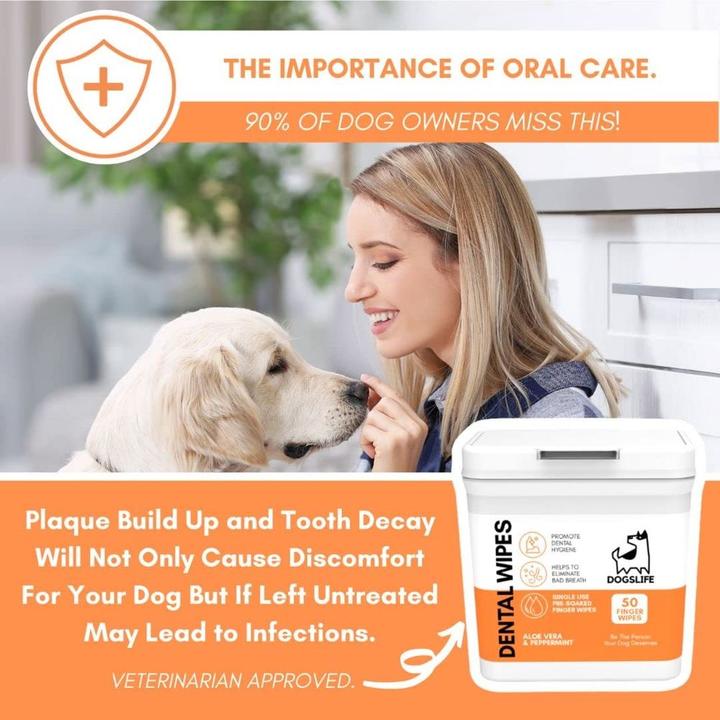 Produktbild DogsLife Zahnreinigung Dental Wipes (Hund)