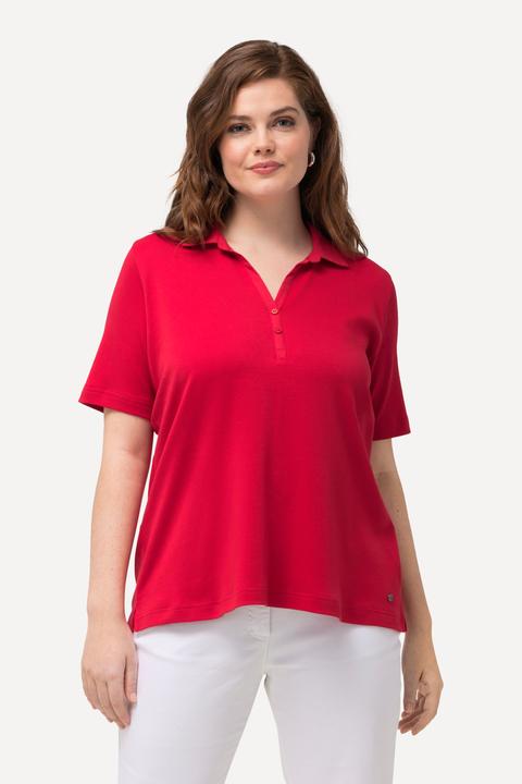 Produktbild Ulla Popken Poloshirt, Webkragen, Knopfleiste, Halbarm (56)