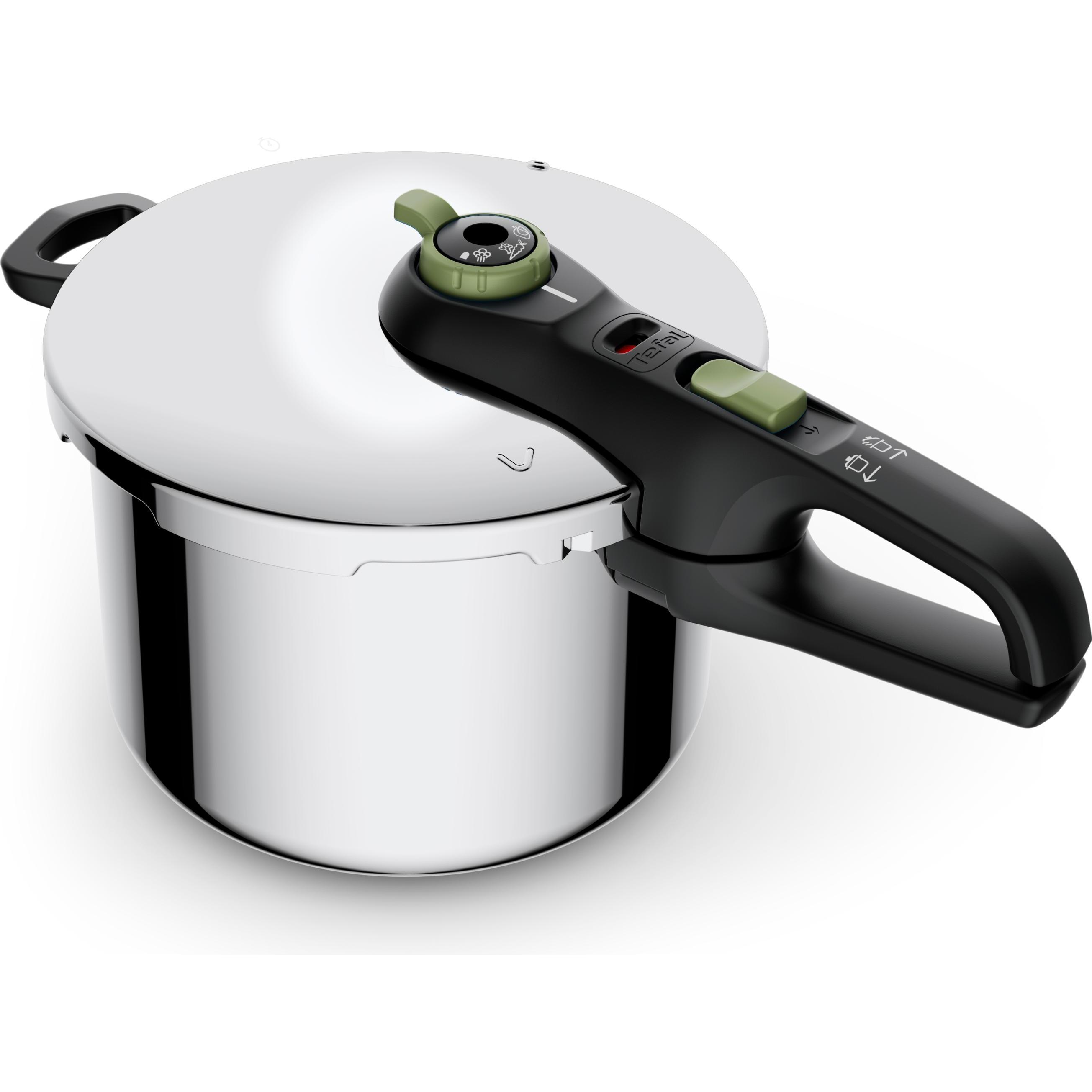 Tefal Secure Trendy Schnellkochtopf, Pfanne + Kochtopf, Silber