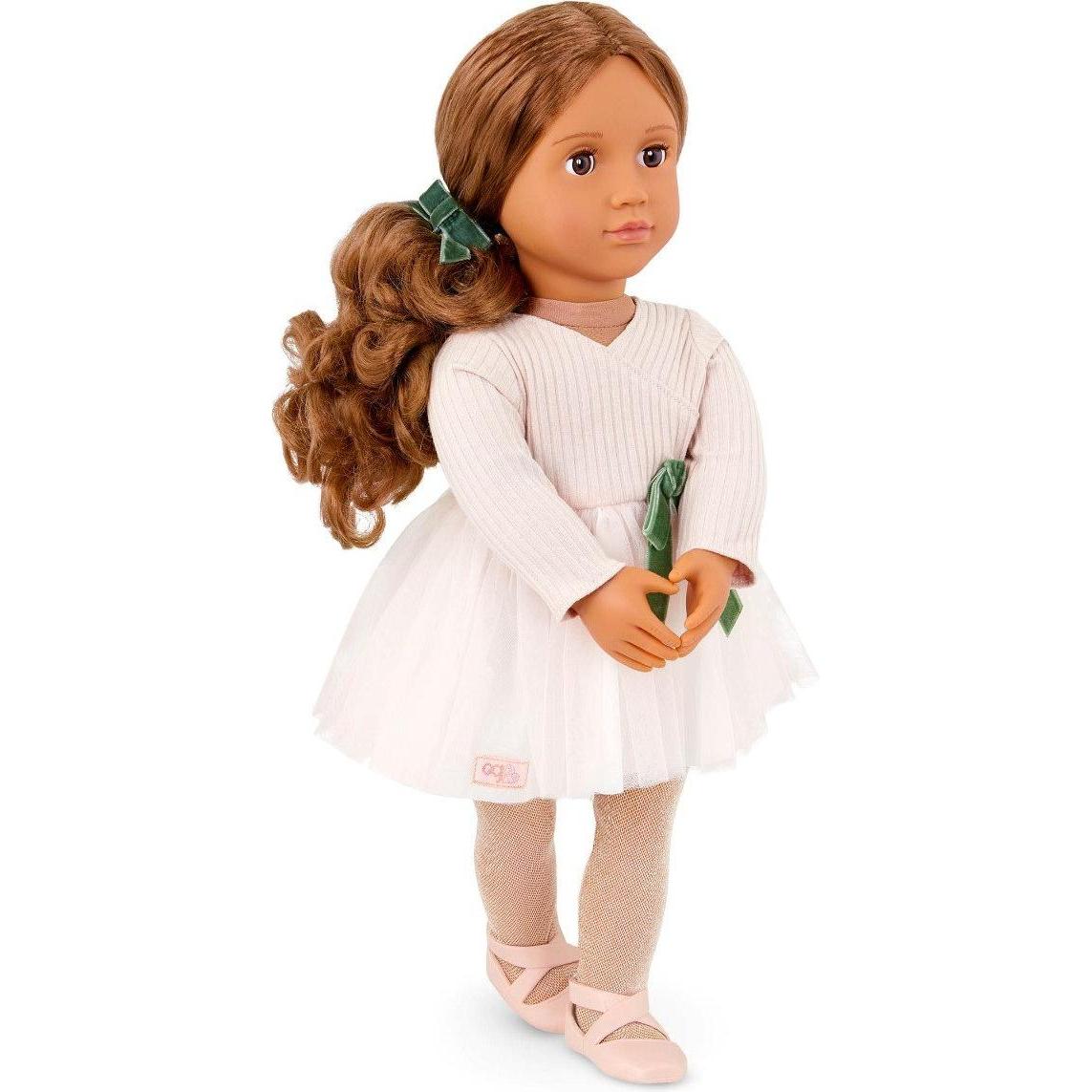 Our Generation – 46 cm Ballerina-Puppe – Gewelltes brünettes Haar & braune Augen – Ballettkleid – Ro
