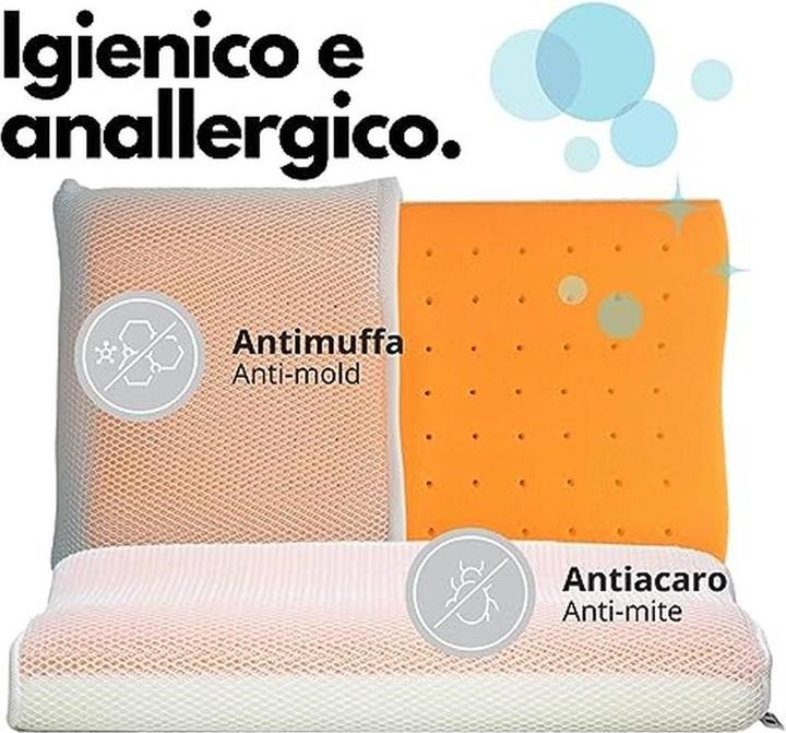 Image du produit Mistral Oreiller cervical médical en mousse mémoire avec technologie respiratoire et anti-acariens