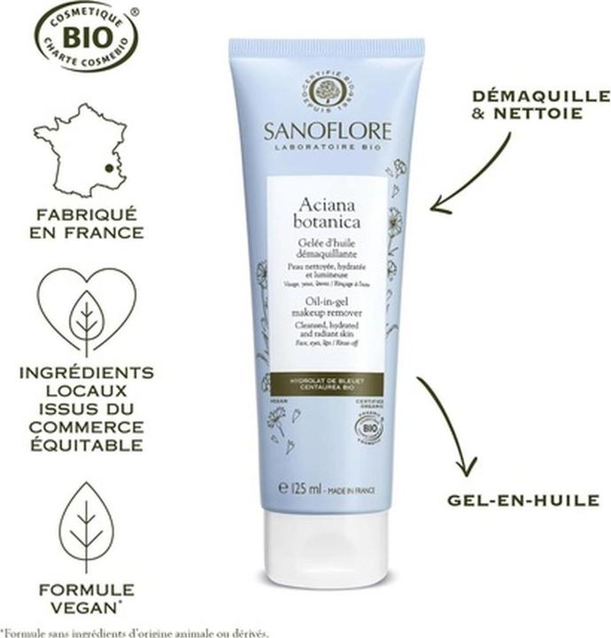 Produktbild Sanoflore Aciana Botanica Oil-In-Gel Make-Up Remover (Make-Up Entferner, 125 ml)