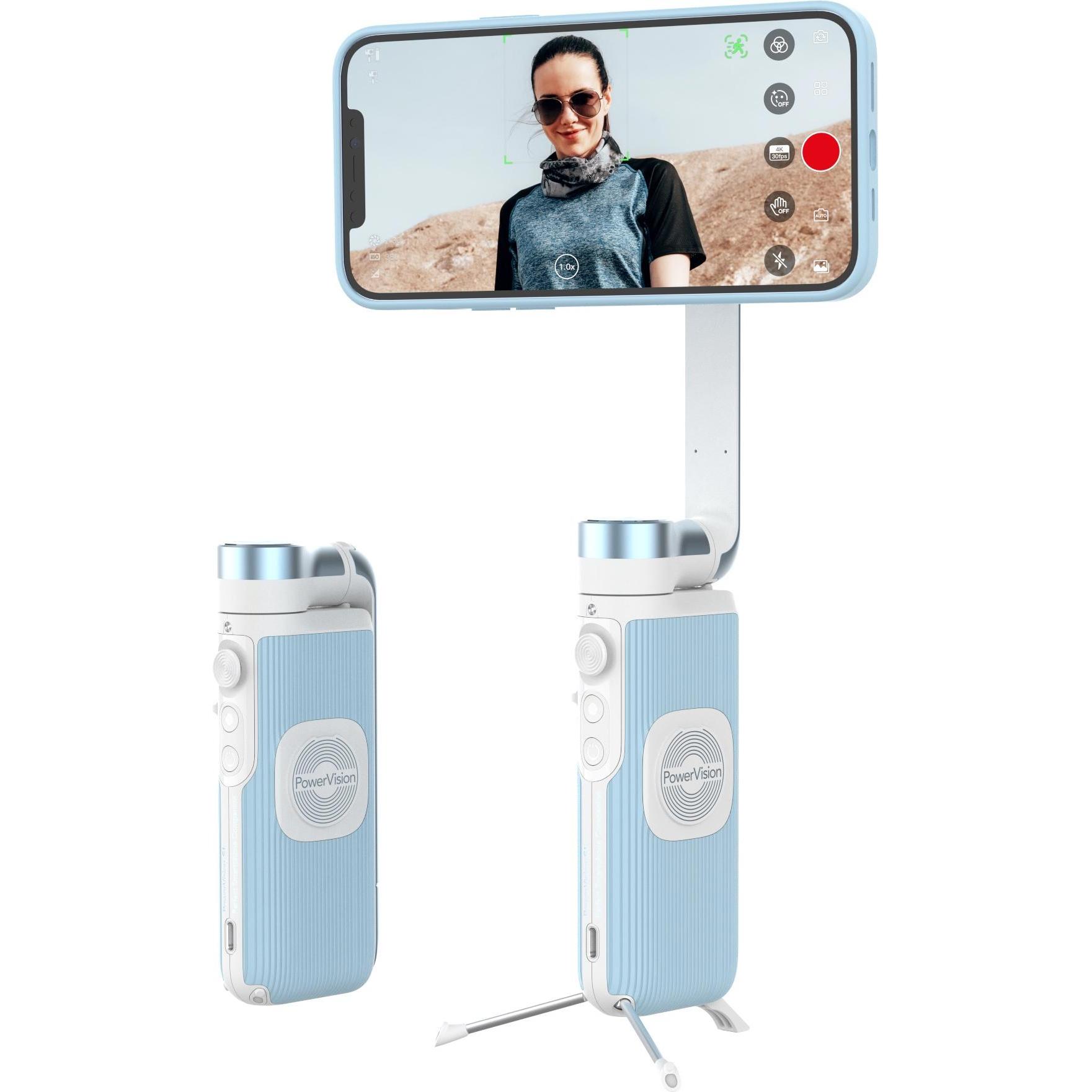 PowerVision S1 Gimbal Explorer Kit (Smartphone, 0.22 kg), Gimbal, Blau, Weiss