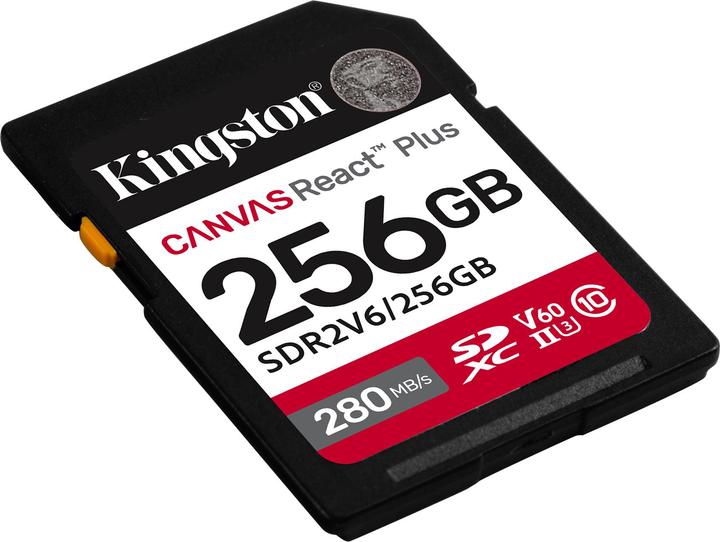 Actual product image Kingston CCanvas React Plus V60 (256 GB, SDXC, U3, UHS-II)