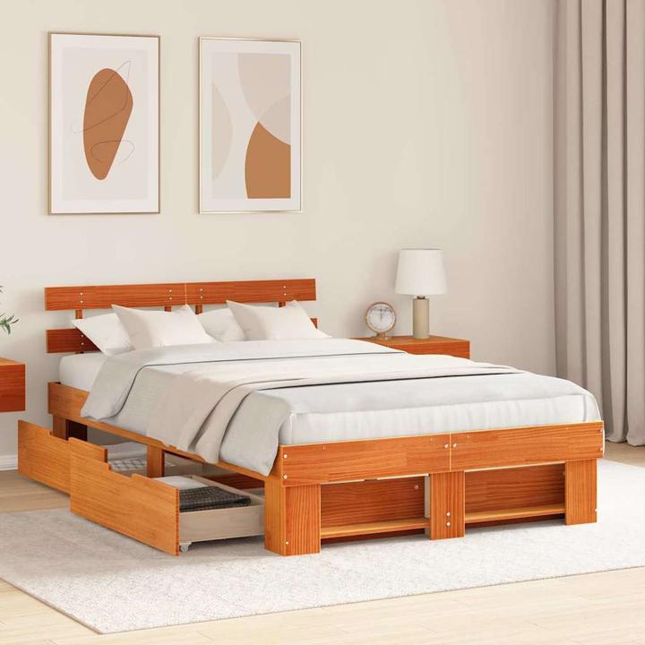 Actual product image vidaXL Holzbett (135 x 190 cm)