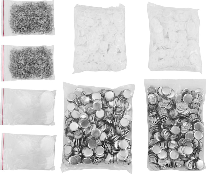Produktbild Uniprodo Buttonrohlinge 1.000 St. Ansteckbuttons Ø 25mm Buttons Rohlinge Metall Folie PET