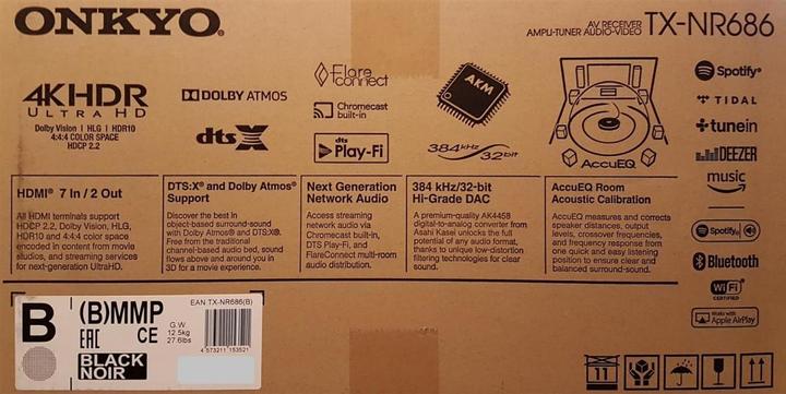 Image du produit Onkyo Tx-Nr686 (7.2 canaux, MF, FM)