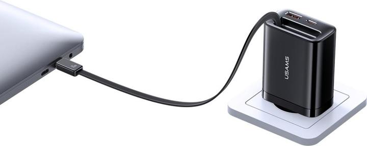 Image du produit Usams CC299 65W Fast Charger With Retractable Type-C Cable (EU) - Xiang Series Black (65 W)