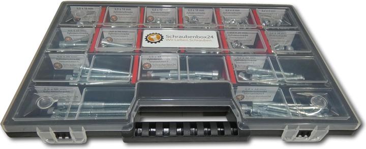 Produktbild Schraubenbox24 200 tlg Zylinderschrauben Sortiment M6 // 6mm-60mm Schrauben Set Schraubenbox DIN 912/ISO4762 Bolzen (200 Schrauben pro Stück)