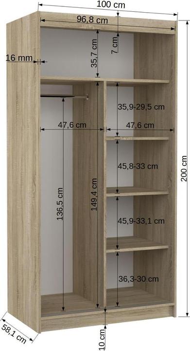 Image du produit ADRK Furniture Orlando (100 x 58 x 200 cm)