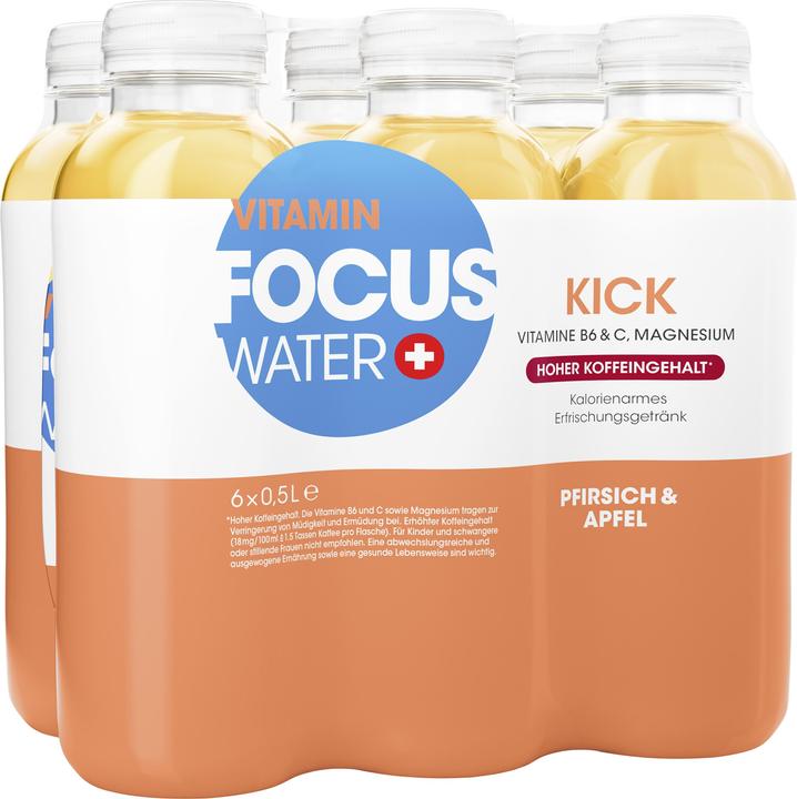 Focuswater Kick (Pfirsich & Apfel, 6 x)
