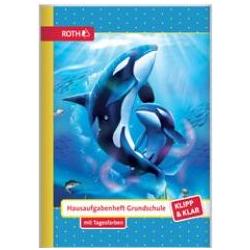 Roth, Quaderni + Bloc notes, Hausaufgabenheft Orcas Klipp & Klar liniert A5 ohne Rand, 96 Blatt (A5, Righe)