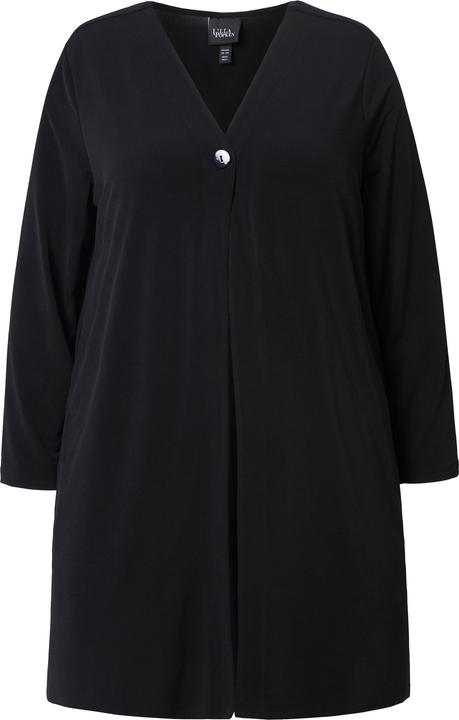 Image du produit Ulla Popken Veste en jersey, imprimé à pois. Col en V, manches longues. Fermeture à bouton. (62)