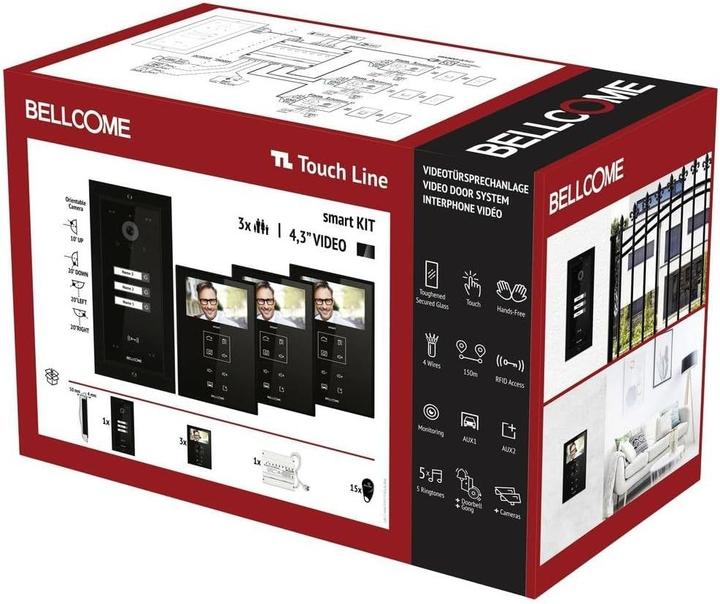 Productafbeelding Bellcome ELECTRA video deurintercom bedraad complete set zwart (Bedraad)