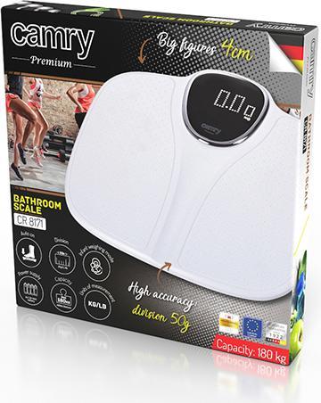 Produktbild Camry Bathroom scale CR 8171w Maximum weight (capacity) 180 kg, Accuracy 50 g, Body Mass Index (BMI) (180 kg)