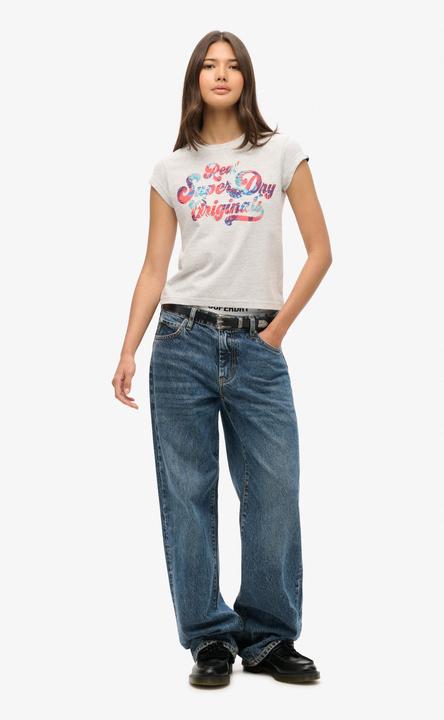 Actual product image Superdry Floral Scripted Cap Slv Tee (40)