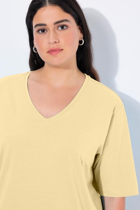 Produktbild Ulla Popken T-Shirt, Basic, Relaxed Fit, V-Ausschnitt, Halbarm (46, 48)