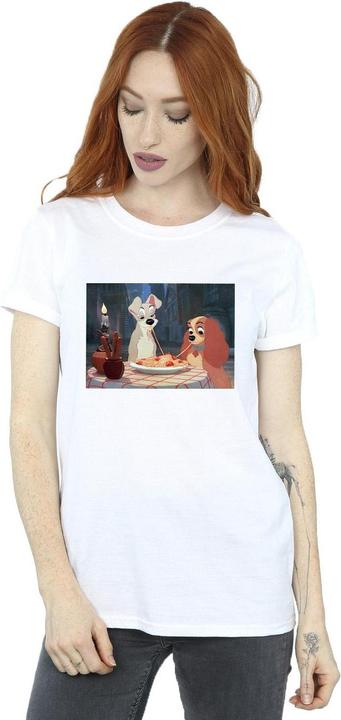 Actual product image Disney Womens/Ladies Lady And The Tramp Spaghetti Photo Cotton Boyfriend T-Shirt (M)