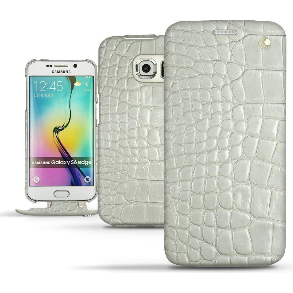Noreve Lederschutzhülle vertikal (Samsung Galaxy S6), Smartphone Hülle, Weiss
