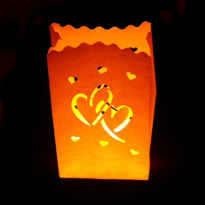 Produktbild Windlicht aus Papier 'Herz' (10 Stück) (10 x)