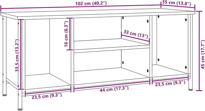 Actual product image vidaXL Entertainment centre (35 x 102 x 45 cm)
