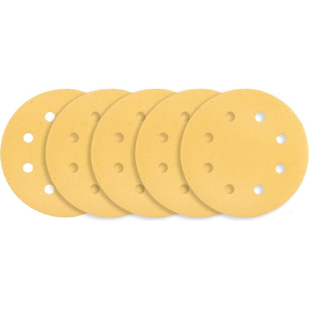 Graphite, Abrasivi, Klett-Schleifpapier 180 mm, K120, 5 Stück, mit 8 Lochung für Schleifmaschine 59G263